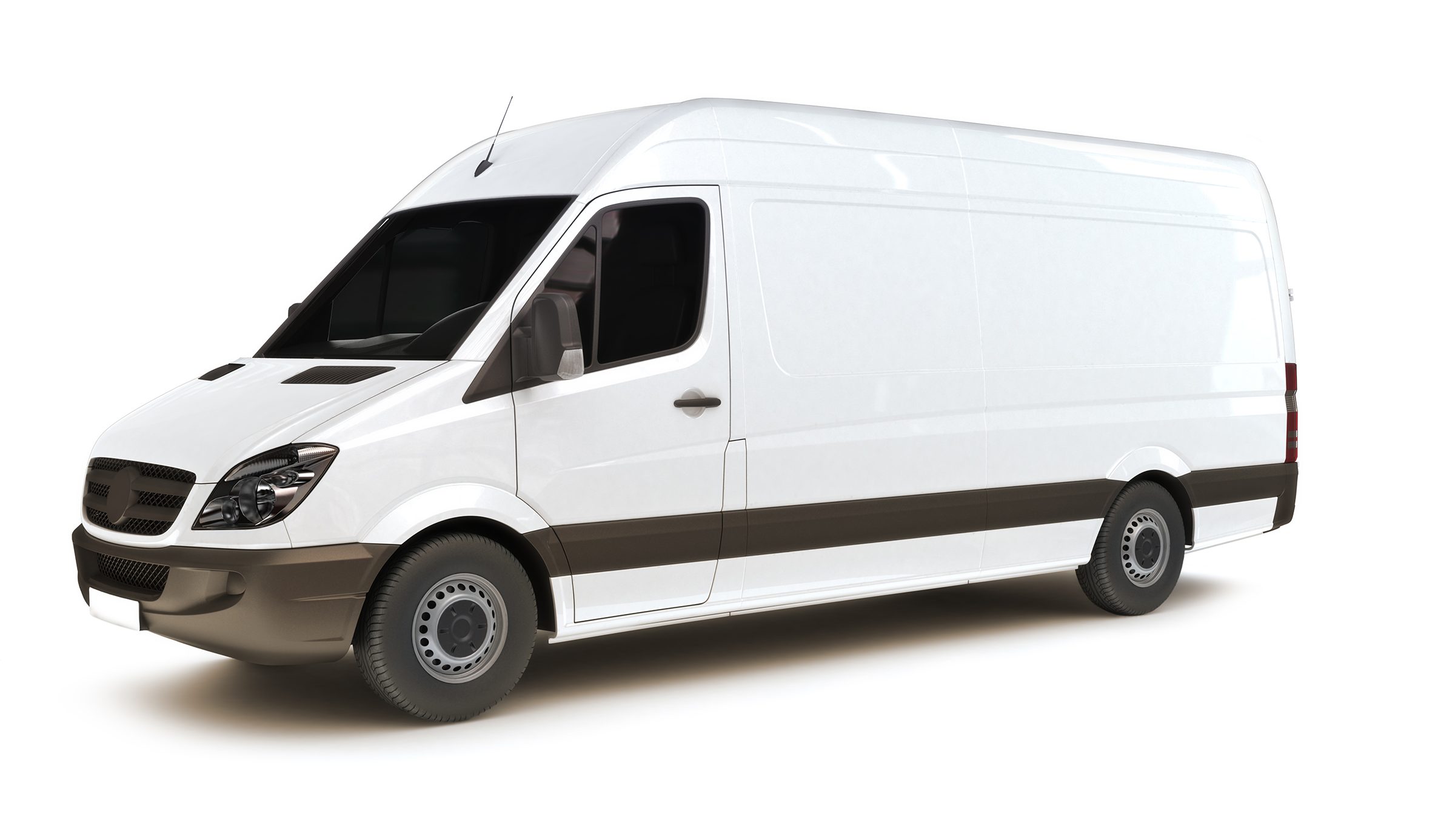 Industrial van on a white background